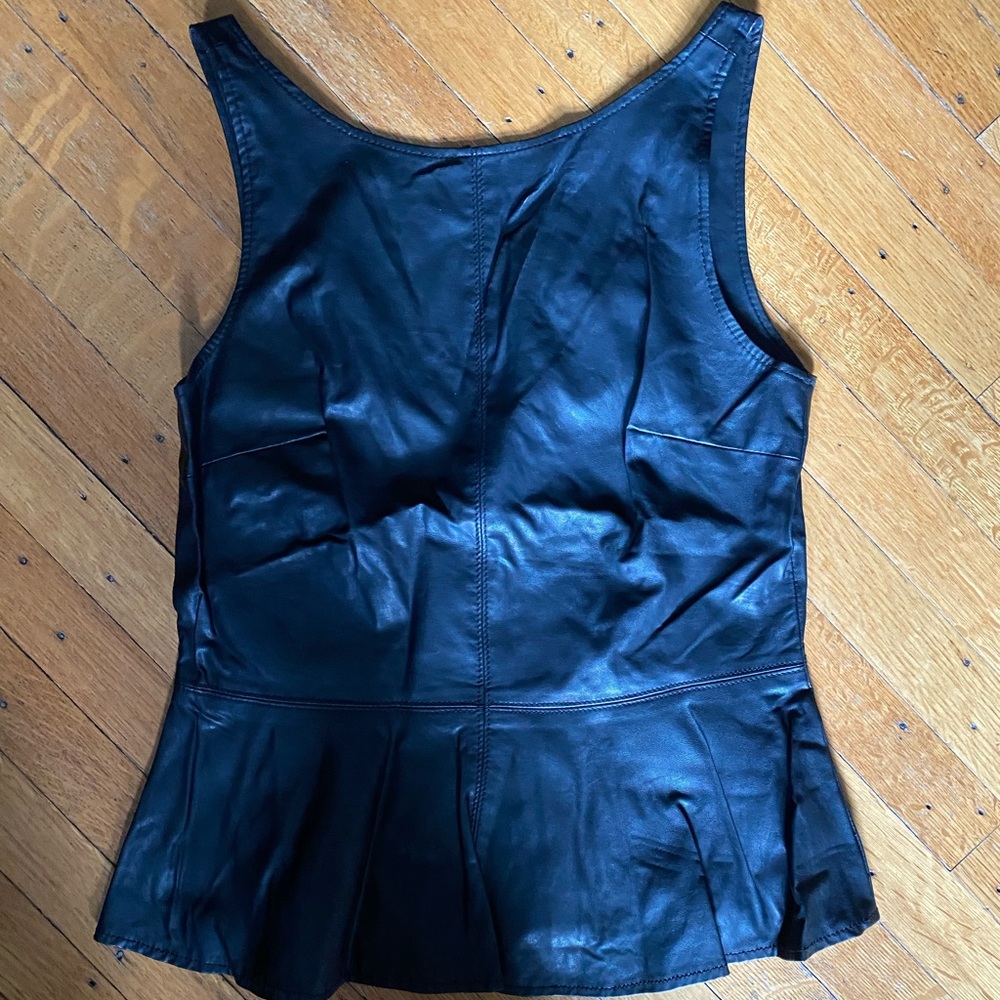 Black leather peplum